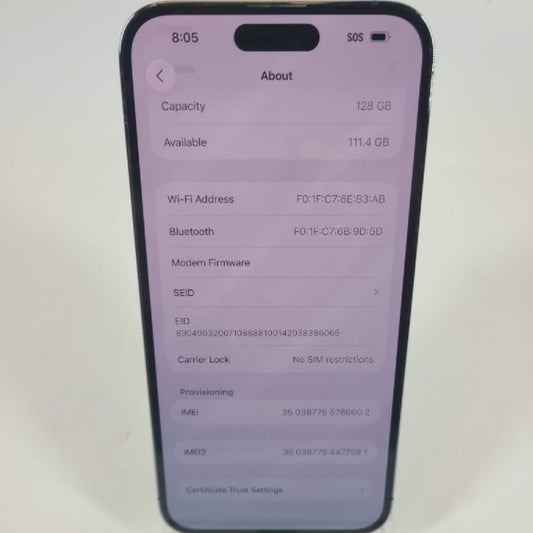 Unlocked Apple iPhone 14 Pro Max 128GB Deep purple 