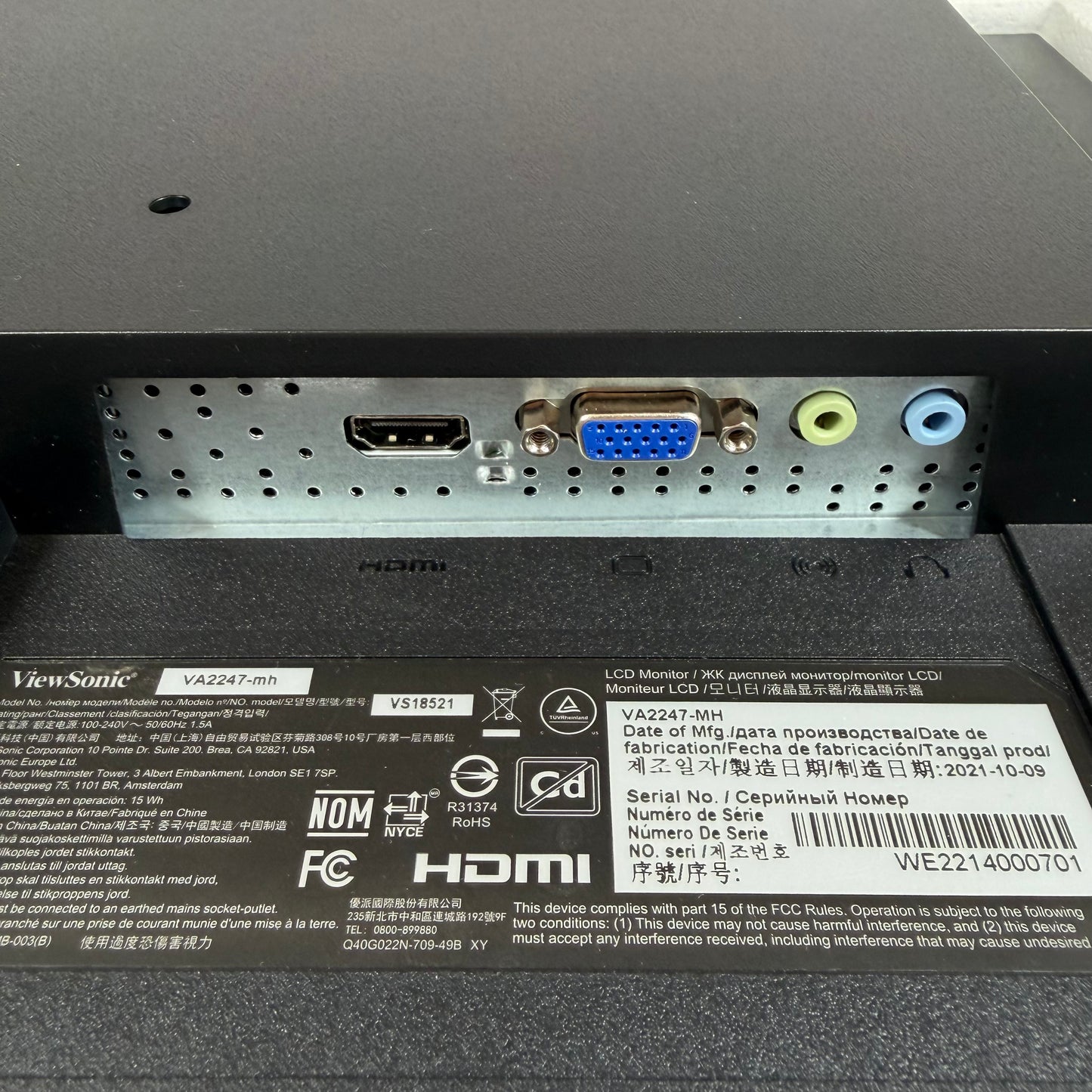 ViewSonic 22" VS18521 FHD LED 100Hz LED Monitor