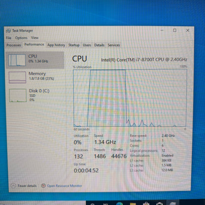 Lenovo ThinkCentre M920x S0B600 Core i7-8700T 8GB RAM 512GB SSD RX 650