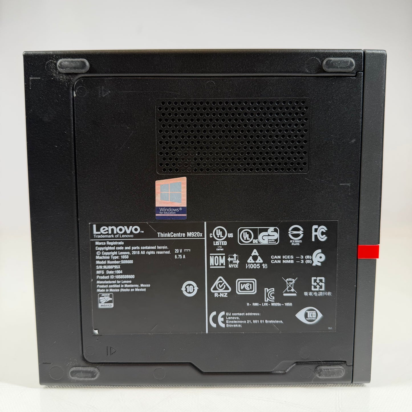 Lenovo ThinkCentre M920x S0B600 Core i7-8700T 8GB RAM 512GB SSD RX 650