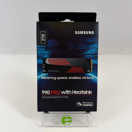 New Samsung 2280mm 990 Pro with Heatsink 2TB M.2 NVMe Gen 4.0 x 4 SSD MZ-V9P2T0