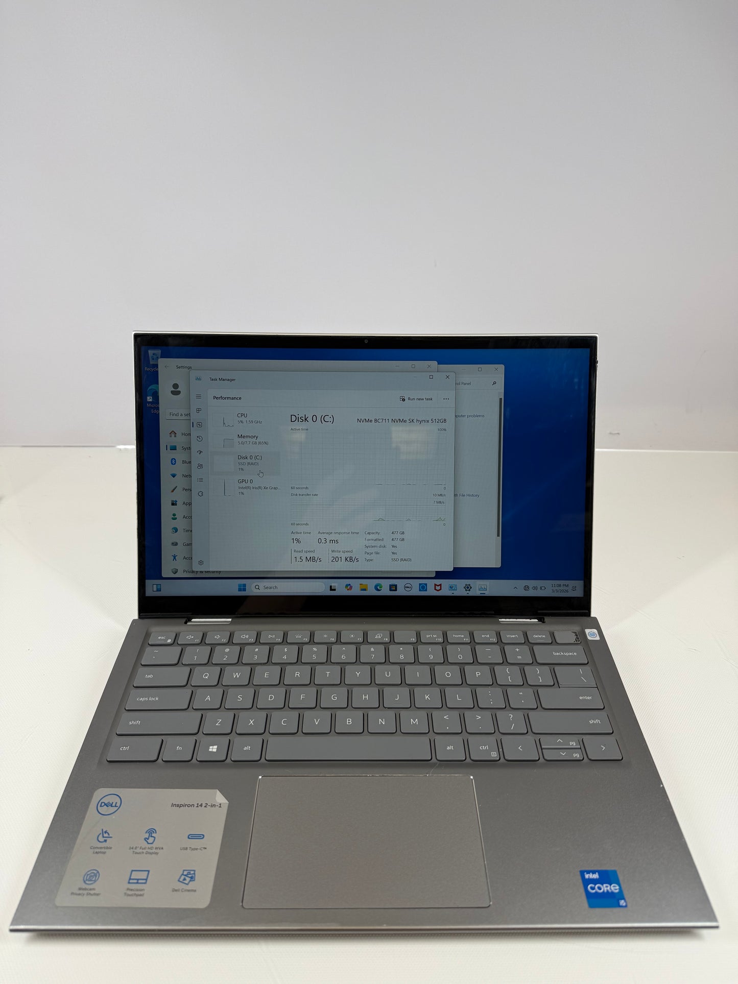 Dell Inspiron 5410 2-IN-1 14" i5-1155G7 1.5GHz 8GB RAM 512GB SSD