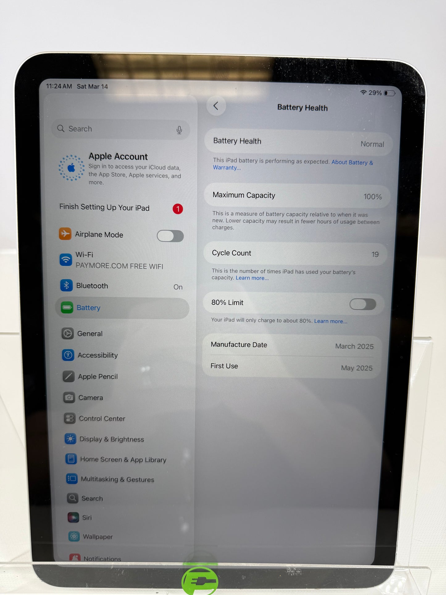 WiFi Only Apple iPad 11" (A16) 128GB Silver MD3Y4LL/A