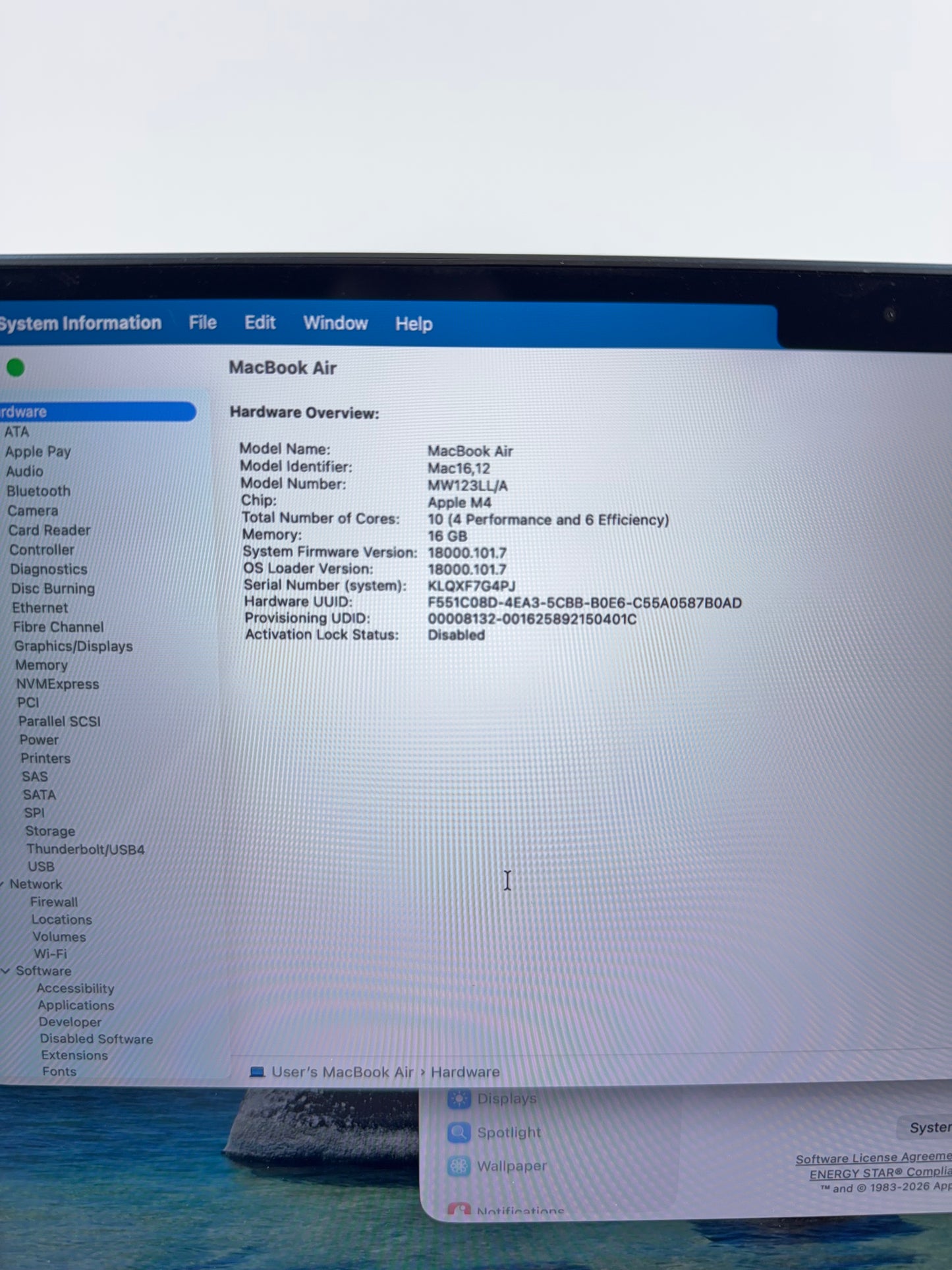 2025 Apple MacBook Air 13" M4 8C GPU 4.5GHz 16GB RAM 256GB SSD MW123LL/A