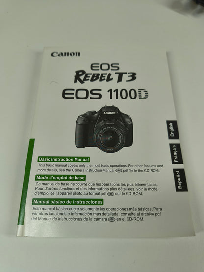 Canon EOS Rebel T3 12.2MP Digital SLR DSLR Camera 100 - 4000 Shutter Count