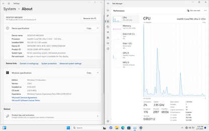 HP ProBook 460 G11 16" Core Ultra 5 125U 1.3GHz to 4.3GHz 16GB RAM 250GB SSD 